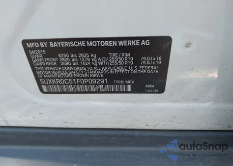 2015 BMW X5 xDrive35I z USA, uszkodzony, nr VIN 5UXKR0C51F0P09291